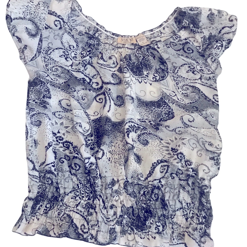 M.K.M Designs b/w print blouse